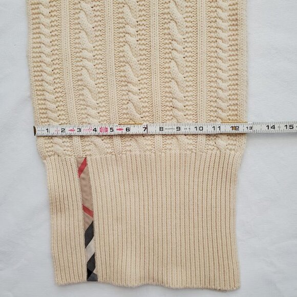 Burberry Authentic Wool/Cashmere Scarf Chunky Oversize Cable Knit Unisex 13 x 86 - Picture 15 of 16